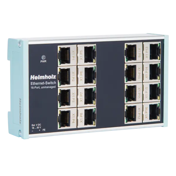 [700-840-16S01] Helmholz Flat Ethernet Switch, 16 port, unmanaged, 10/100Mbps