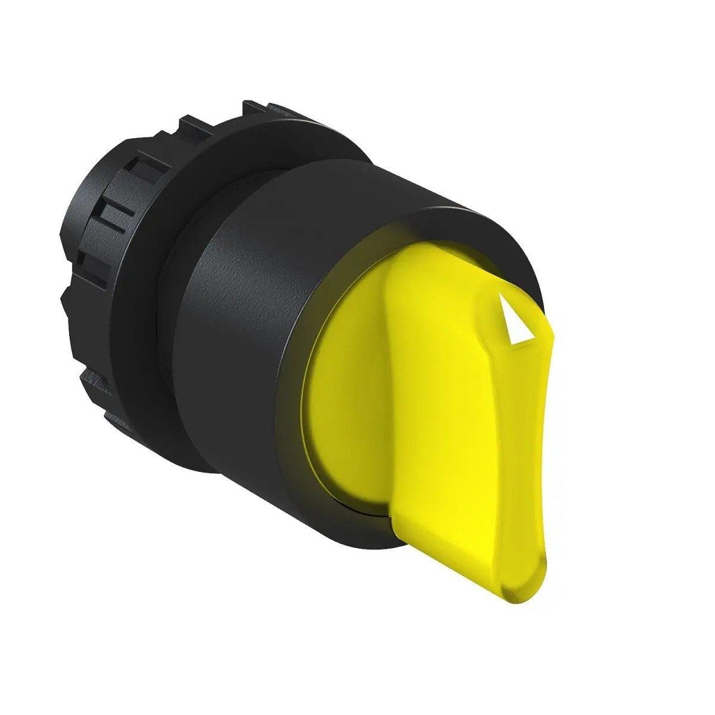 WEG 22mm Yellow Illuminated Knob Selector Switch 3 Position Spring Return