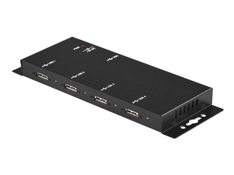 Antaira Industrial 4-Port USB2.0 Hub, Metal Case, w/ Locking Feature
