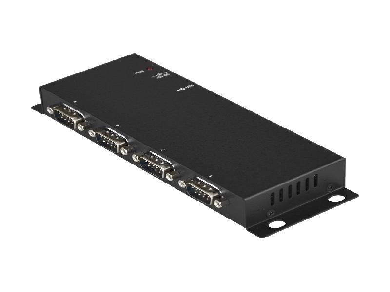 Antaira Industrial 4-Port RS-232 to USB 2.0 High Speed Converter with Locking Feature