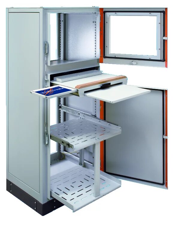 Haewa PC-cabinet with central disconnect locking-bar system