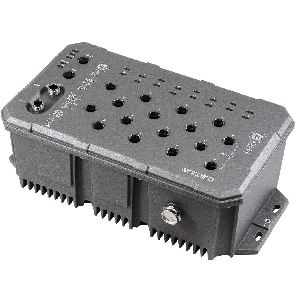 Antaira 16-Port Industrial Gigabit Ethernet Switch
IP67 Waterproof Managed 
Light Layer 3
With M12 Connectors  
EOT: -40°C to 70°C