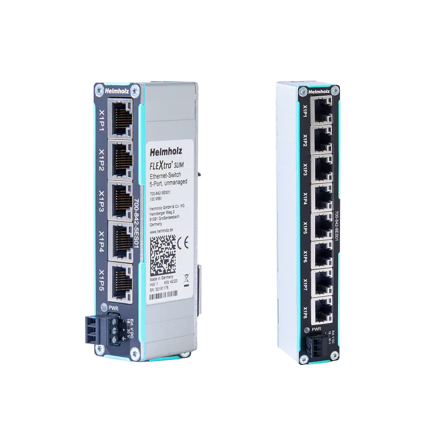 FLEXtra SLIM Ethernet-Switch 8-Port, unmanaged, 100 Mbps