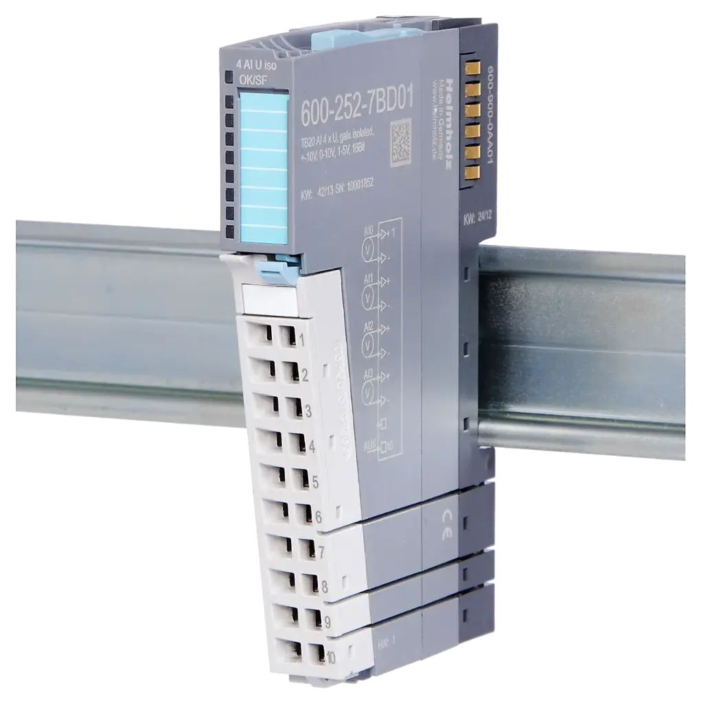 TB20, Analog input module - AI 4x U, +-10 V, 0-10 V, 1-5 V, Iso.