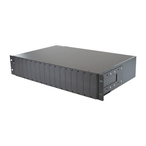 [FCU-RACK16S] Antaira 16-Slot Unmanaged Universal Media Converter Rack, Compact Size, w/1 AC Power Supply