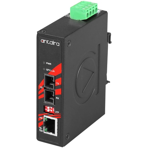 [IMC-C1000-M] Antaira Compact Industrial Gigabit Ethernet Media Converter with  SC Connector Multi-Mode