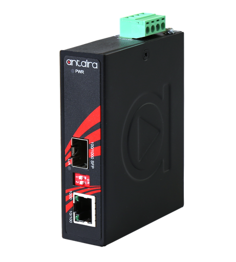 [IMC-C1000-SFP-T] Antaira Compact Industrial Gigabit Ethernet Media Converter with SFP Socket EOT: -40° ~ 80°C