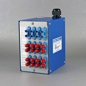 [SNAPXL-24ST-SM] DinSpace SNAPXL Compact Fiber Optic Patch Panel with 12ea. singlemode ST/ST duplex fiber adapters.