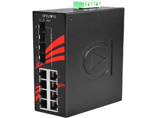[LNX-1204G-10G-SFP] Antaira 12-Port Industrial Gigabit Unmanaged Ethernet Switch with SFP Slots